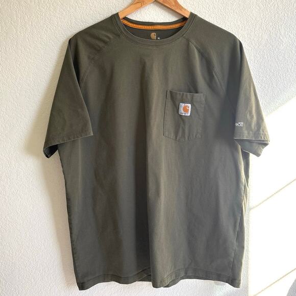 Carhartt Relaxed Fit Force Classic Olive Short Sleeve Shirt Men’s XLarge - Picture 1 of 8